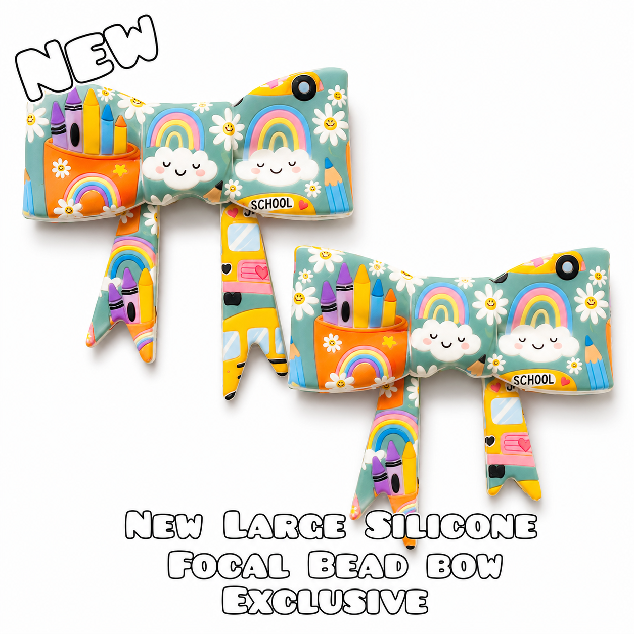 1 Count New Release Silicone Focal Bead Bow Exclusive