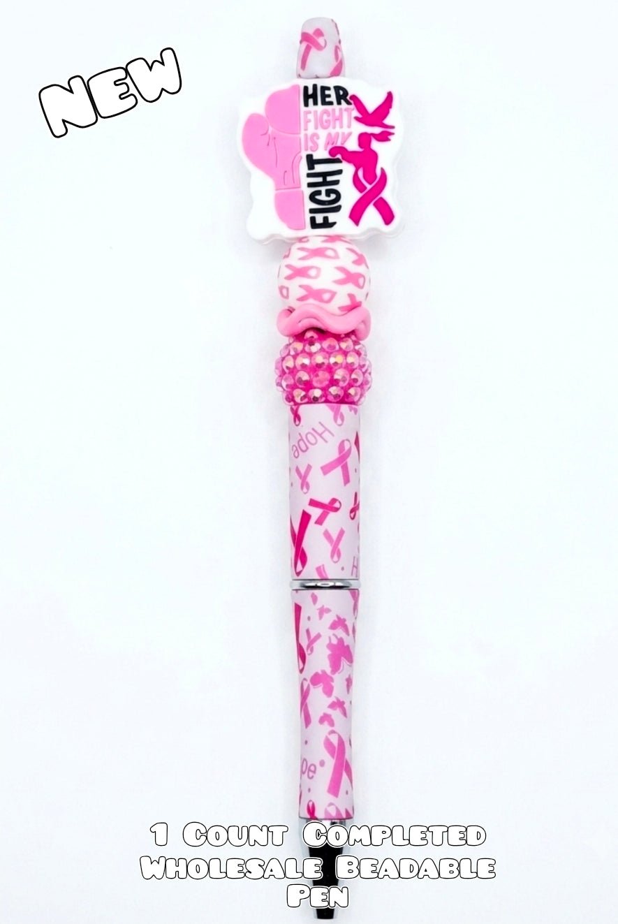 Wholesale 1 Count Beadable Pen Cancer Awareness