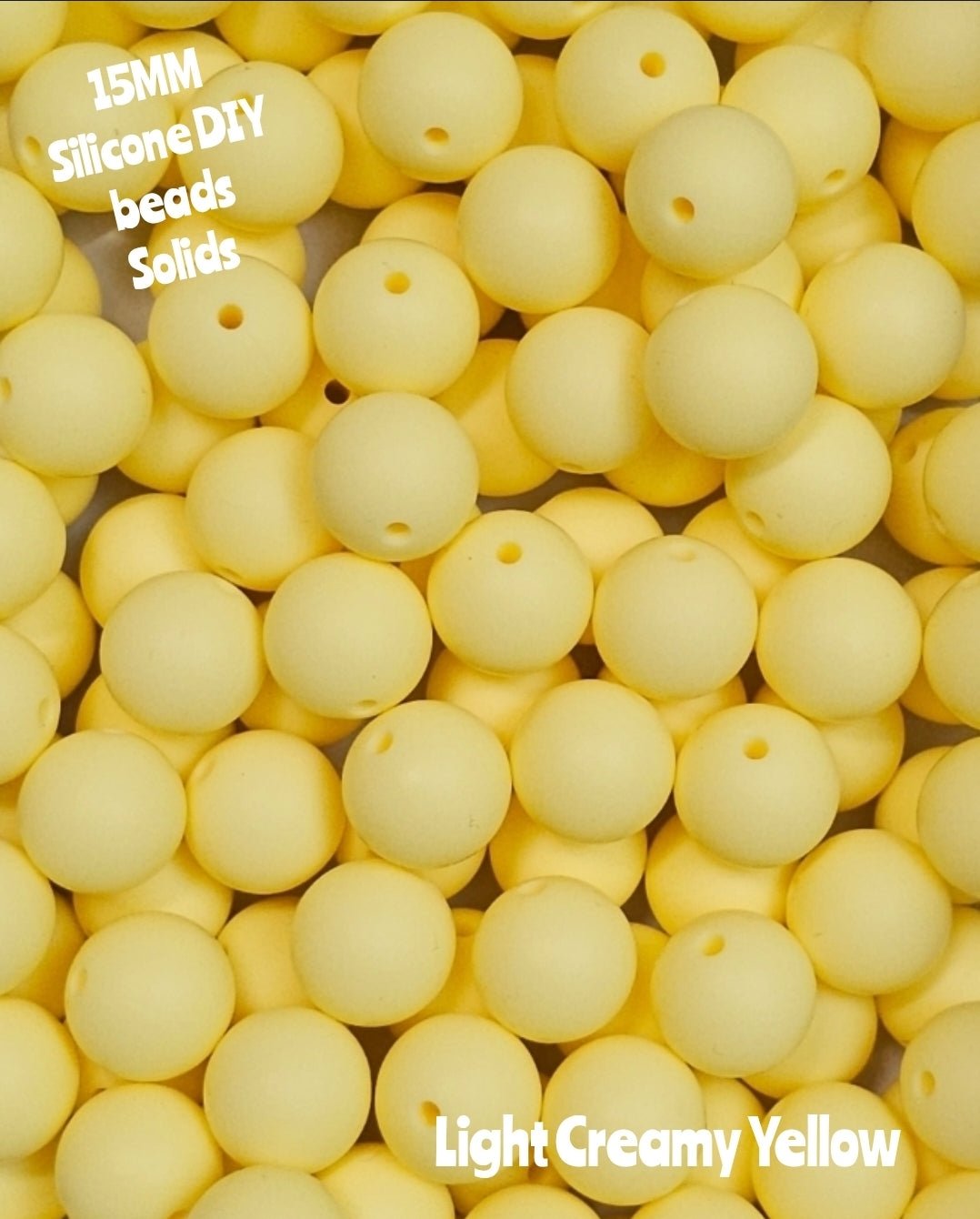 15mm DIY Silicone Solids 1 Count Light Creamy Yellow