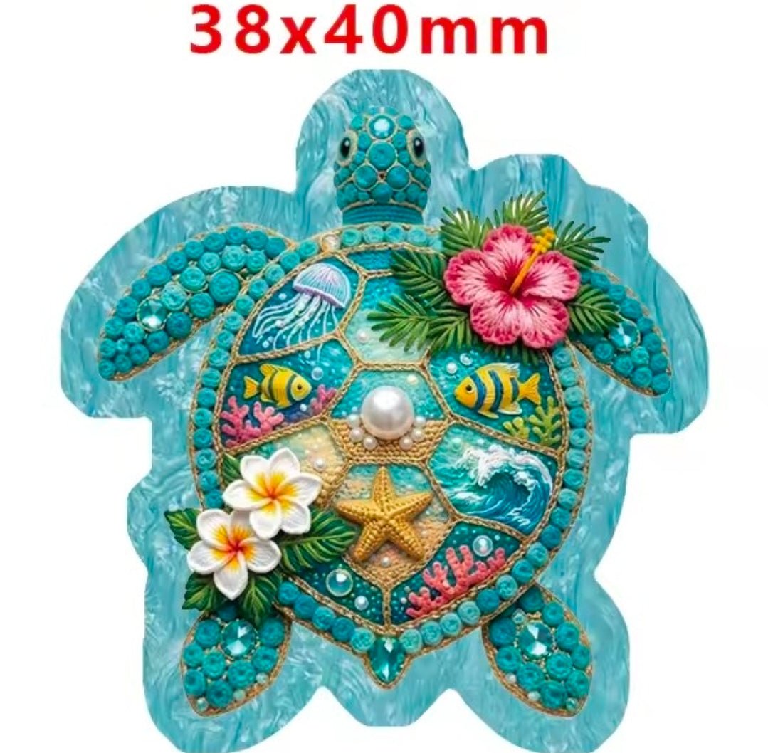 Glitter Acrylic Flatback- Acrylic Planer Resin Charm Animals