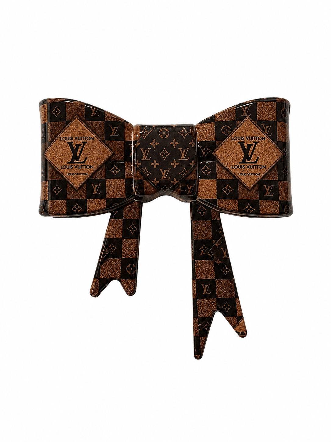 1 Count New Release Silicone Focal Bead Bow GLOSSY FINISH Exclusive LV Brown 2 options