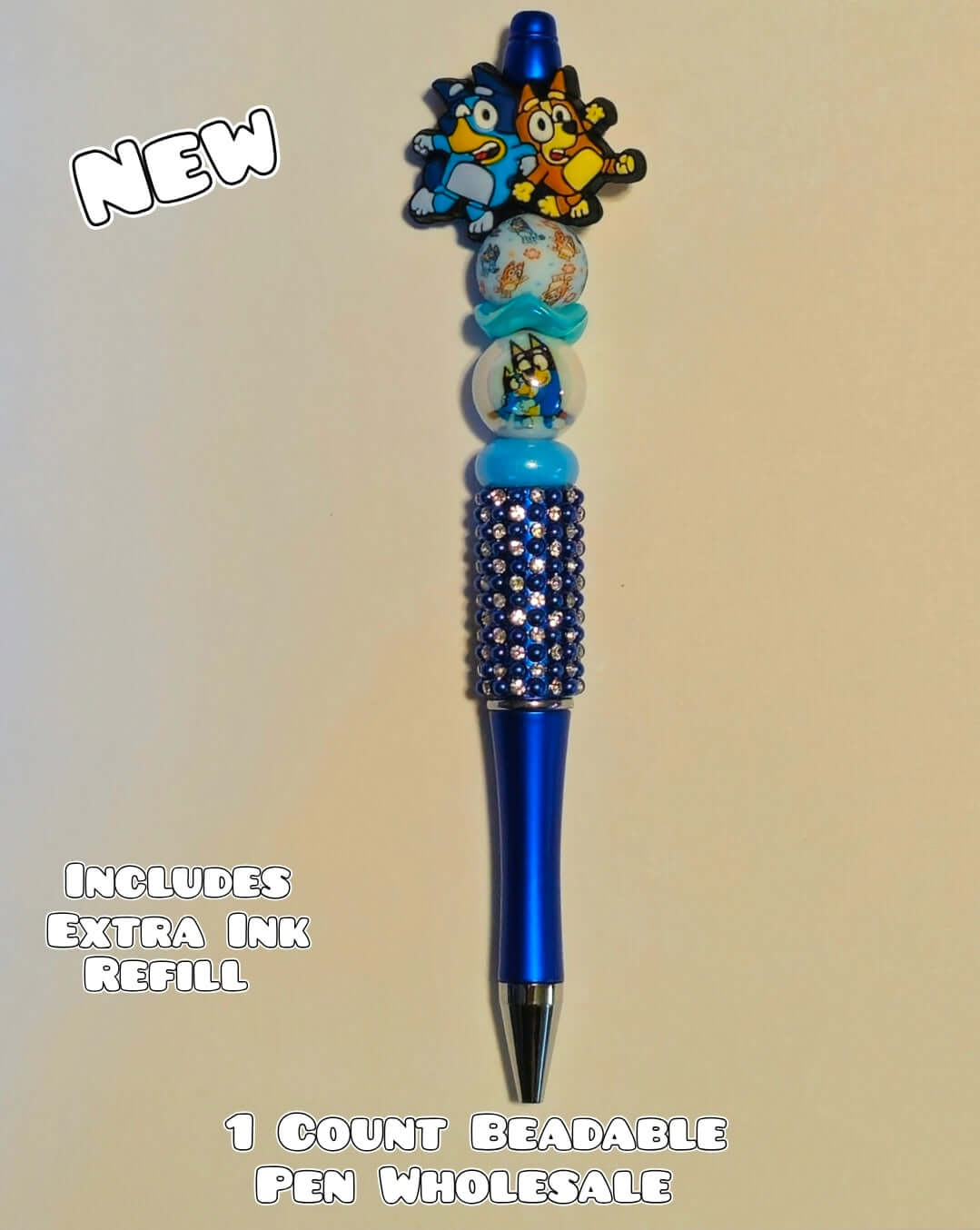 Bolígrafos Beadable al por mayor, 1 unidad, estilo de dúo de cachorros de dibujos animados, bolígrafo terminado