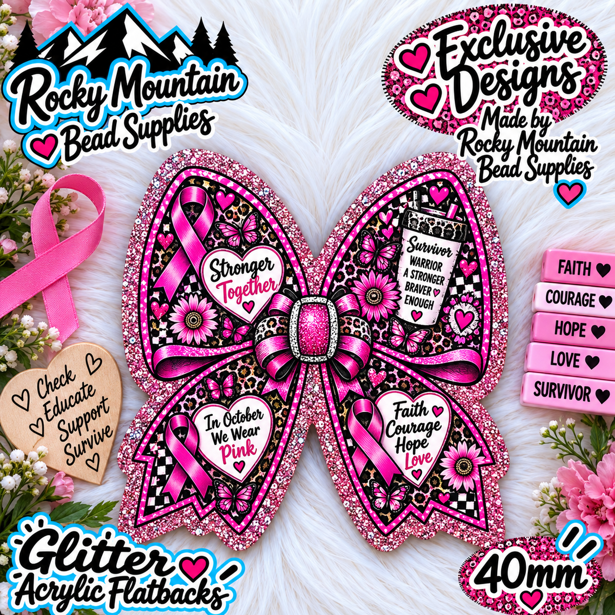 Shop Exclusive 1 Count Custom Exclusive Glitter Acrylic Flatback 40mm