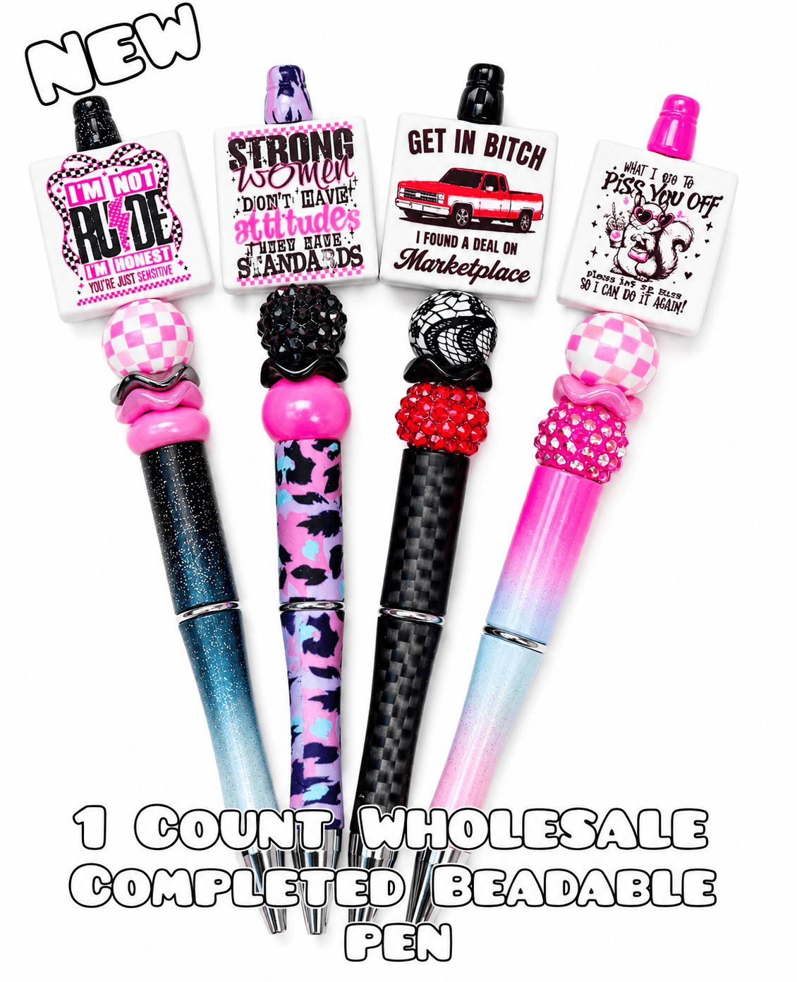 Wholesale 1 Count Beadable Pens Sassy Sarcastic