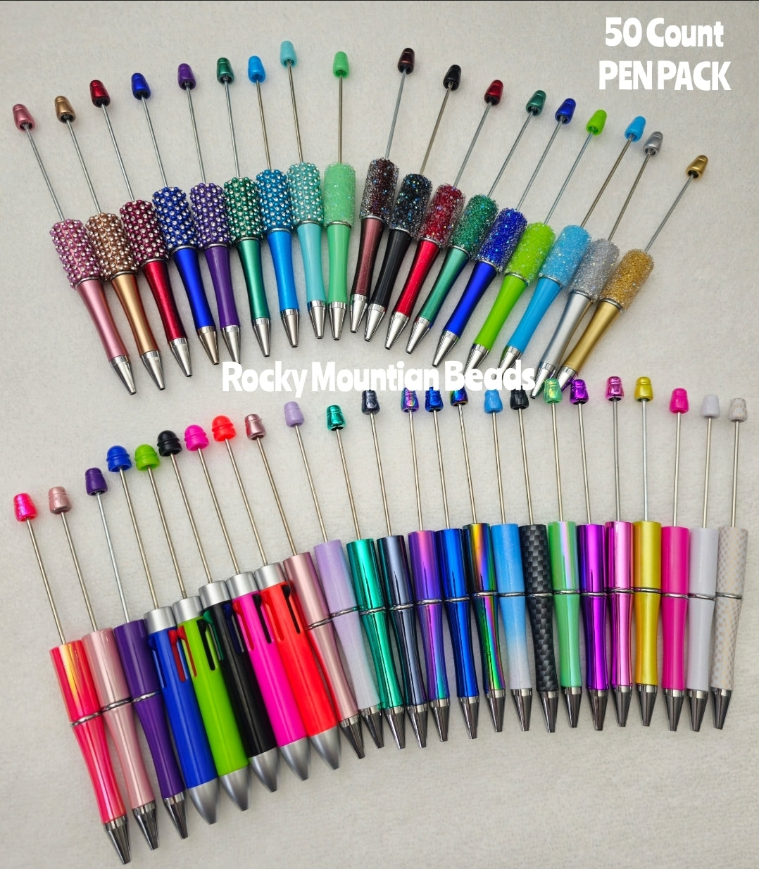 New August 50 COUNT DIY Bulk Beadable Pen Blanks Bundle Lots Nice Mix Of Styles