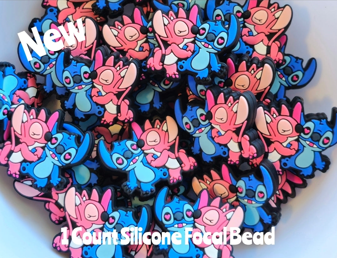 New Silicone Stitch Angel Focal Beads 1 Count DIY Bead Supplies