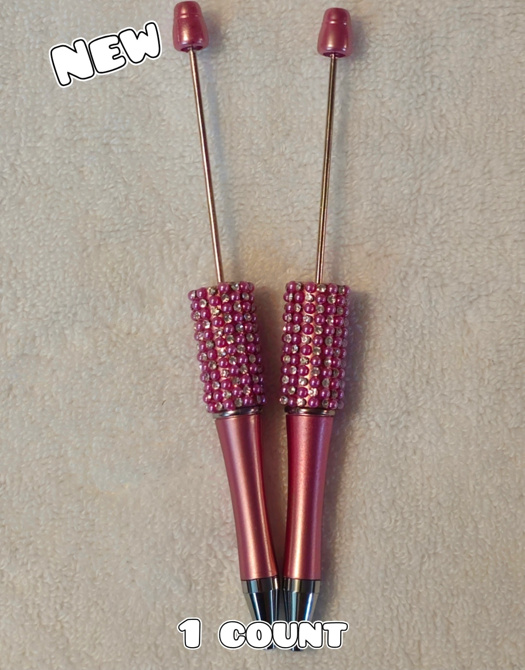 1 Count Beabable PEN Blanks Rhinestone Pink