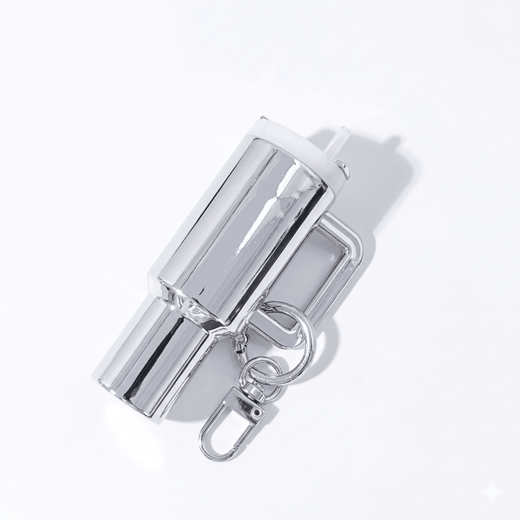 1 Count Chapstick Holder Tumbler Keychain Shimmering Opal UV Colors