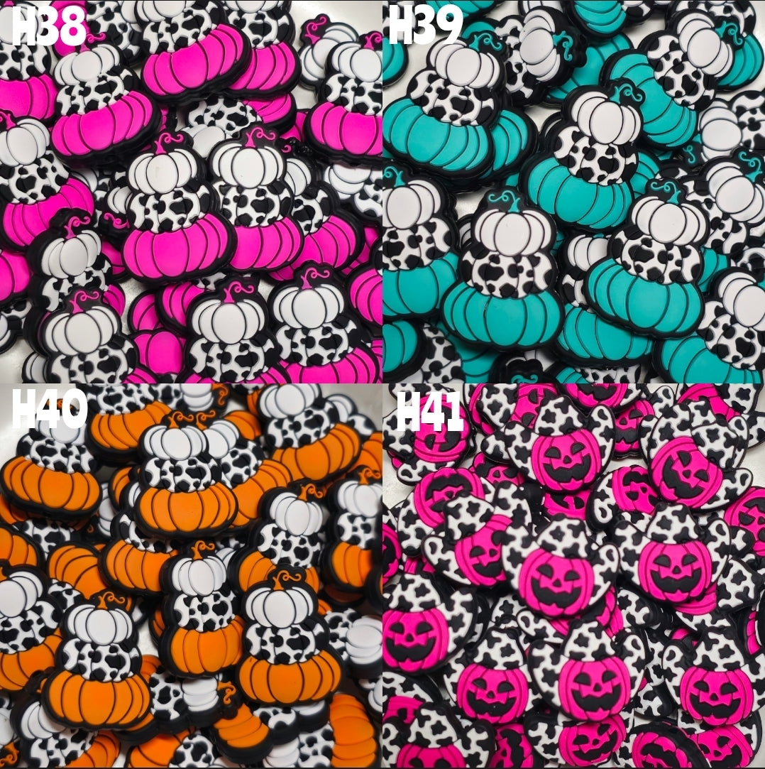 1 Count Halloween Country Pumpkins Ghost Bead Charm Beads For DIY Beadables Hole Is Vertical