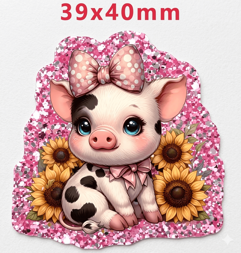 Glitter Acrylic Flatback- Acrylic Planer Resin Charm Animals