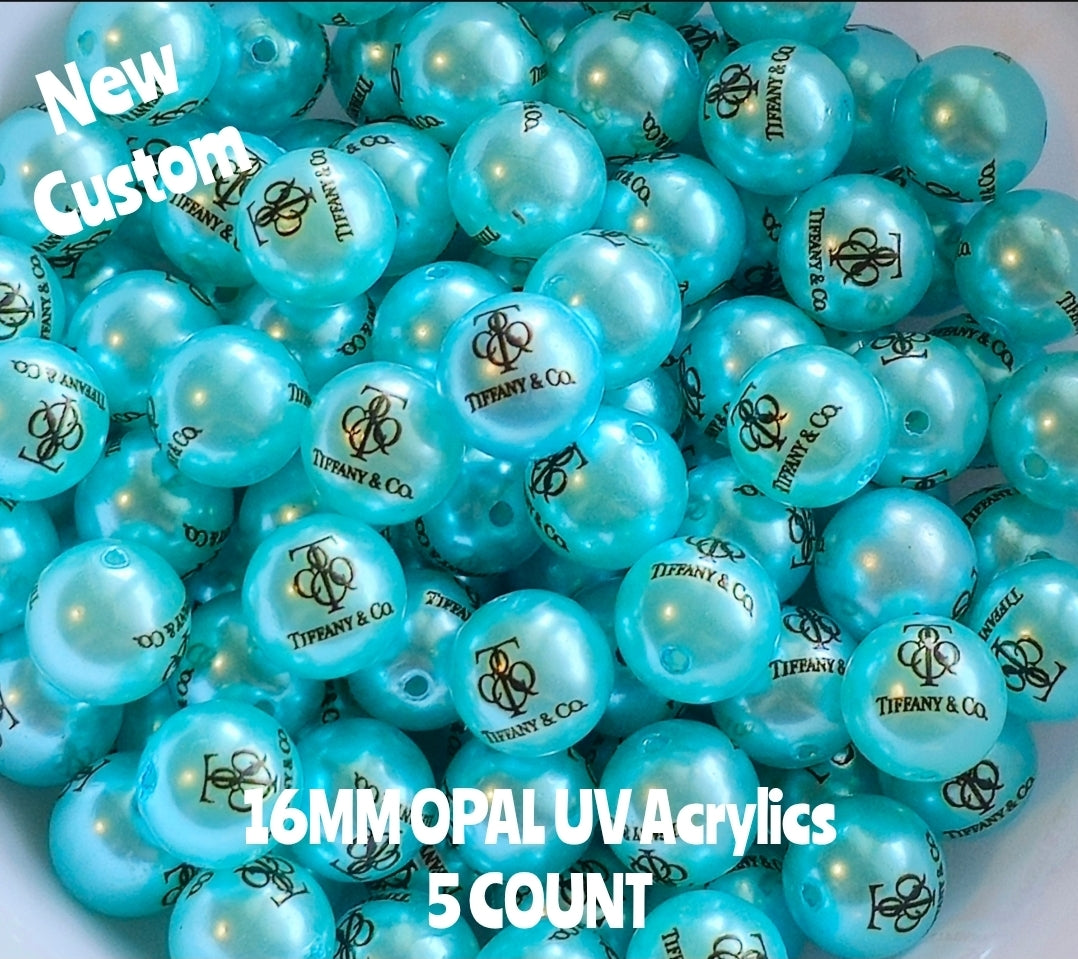 New Custom 16MM and 25MM Acrylic Opal UV beads LUXURY Designer beads
