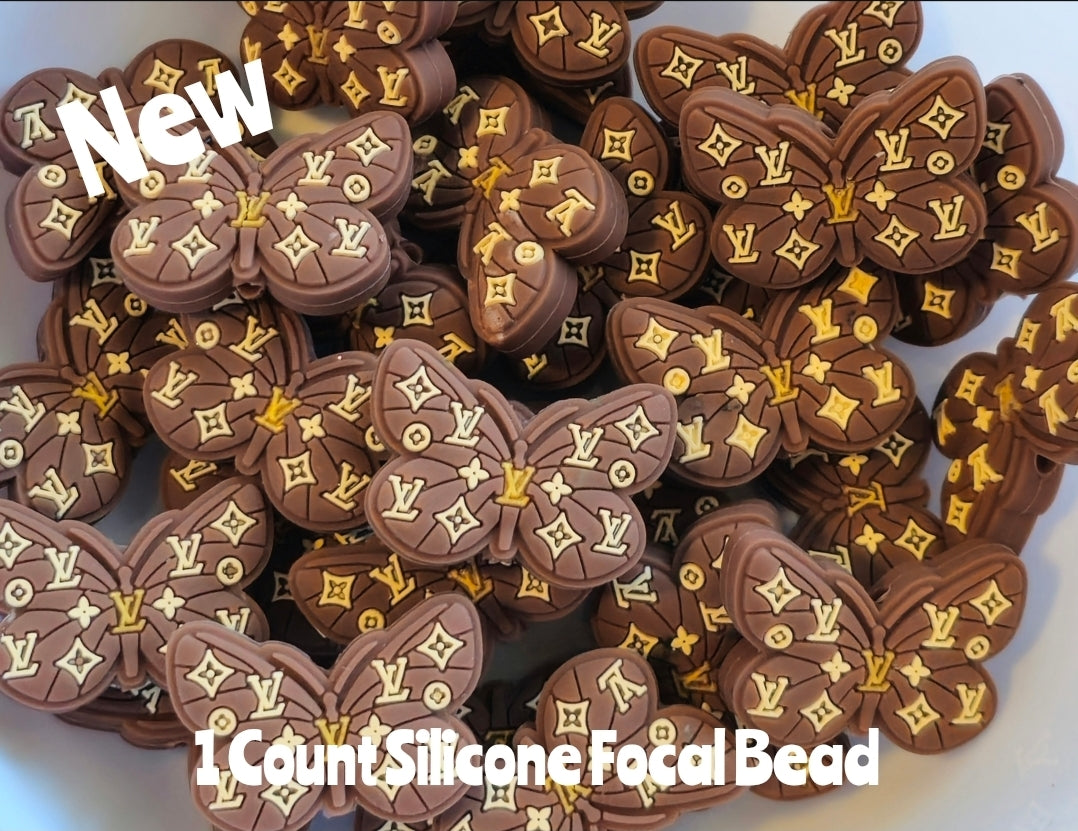 New Silicone Designer Luxury Butterfly Focal Beads 1 Count DIY Bead Supplies 3 Color Options