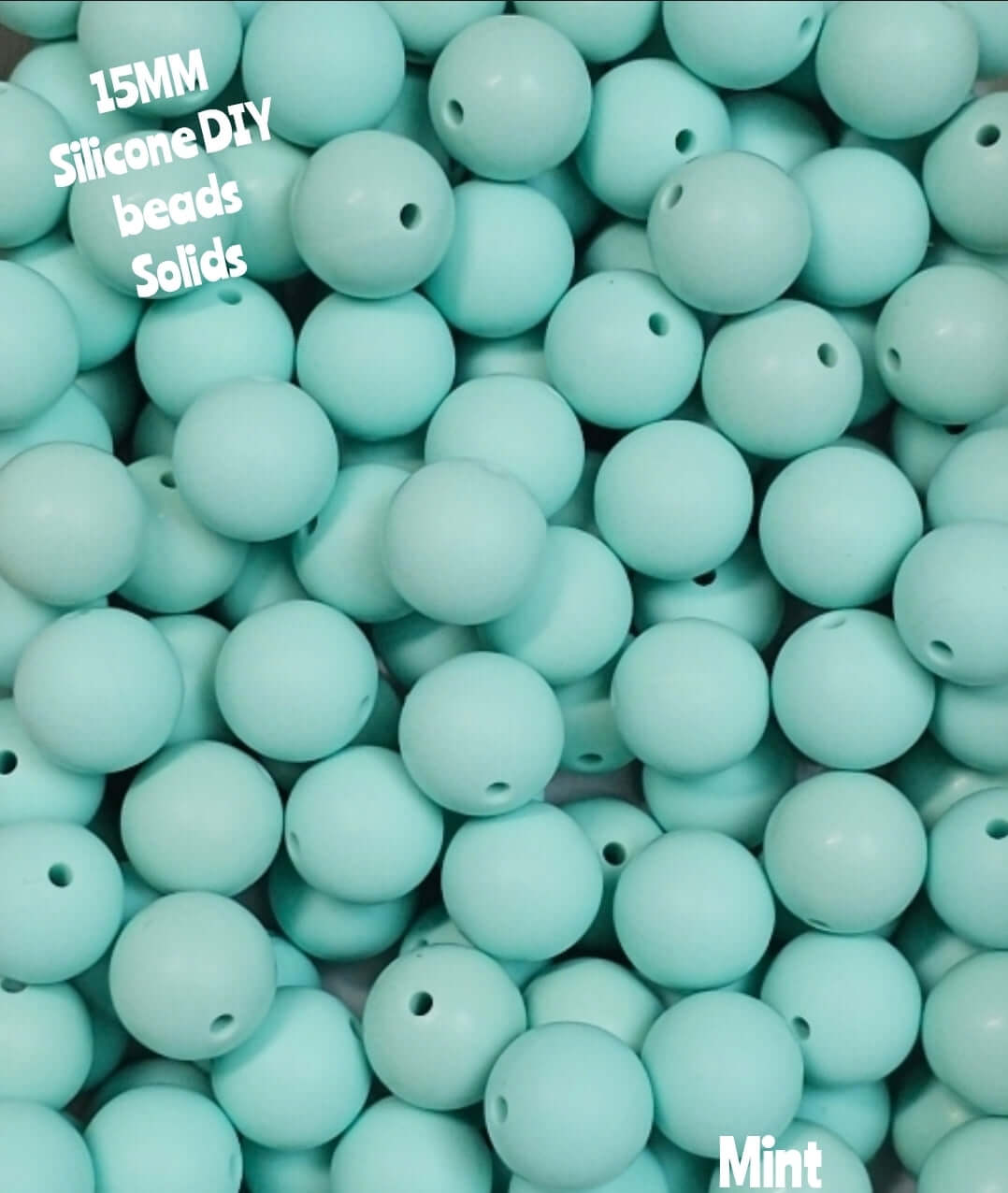 15mm DIY Silicone Beads Solids 1 Count Mint
