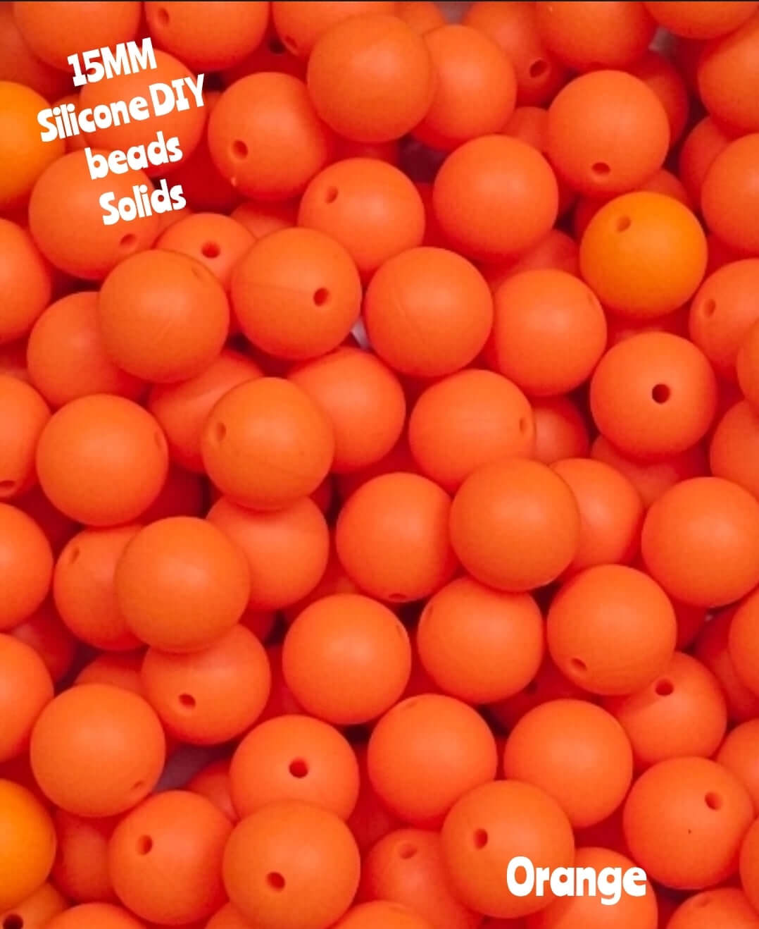 15mm DIY Silicone Solids 1 Count Orange