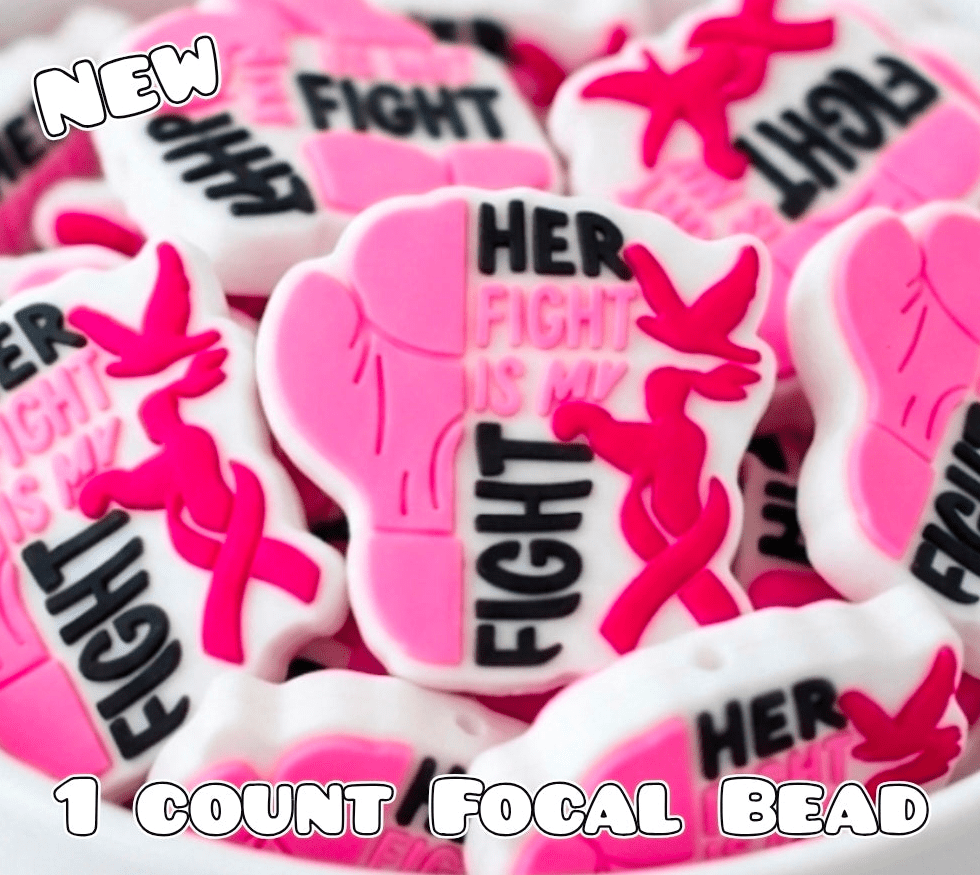New 1 Count Focal Bead cancer awareness