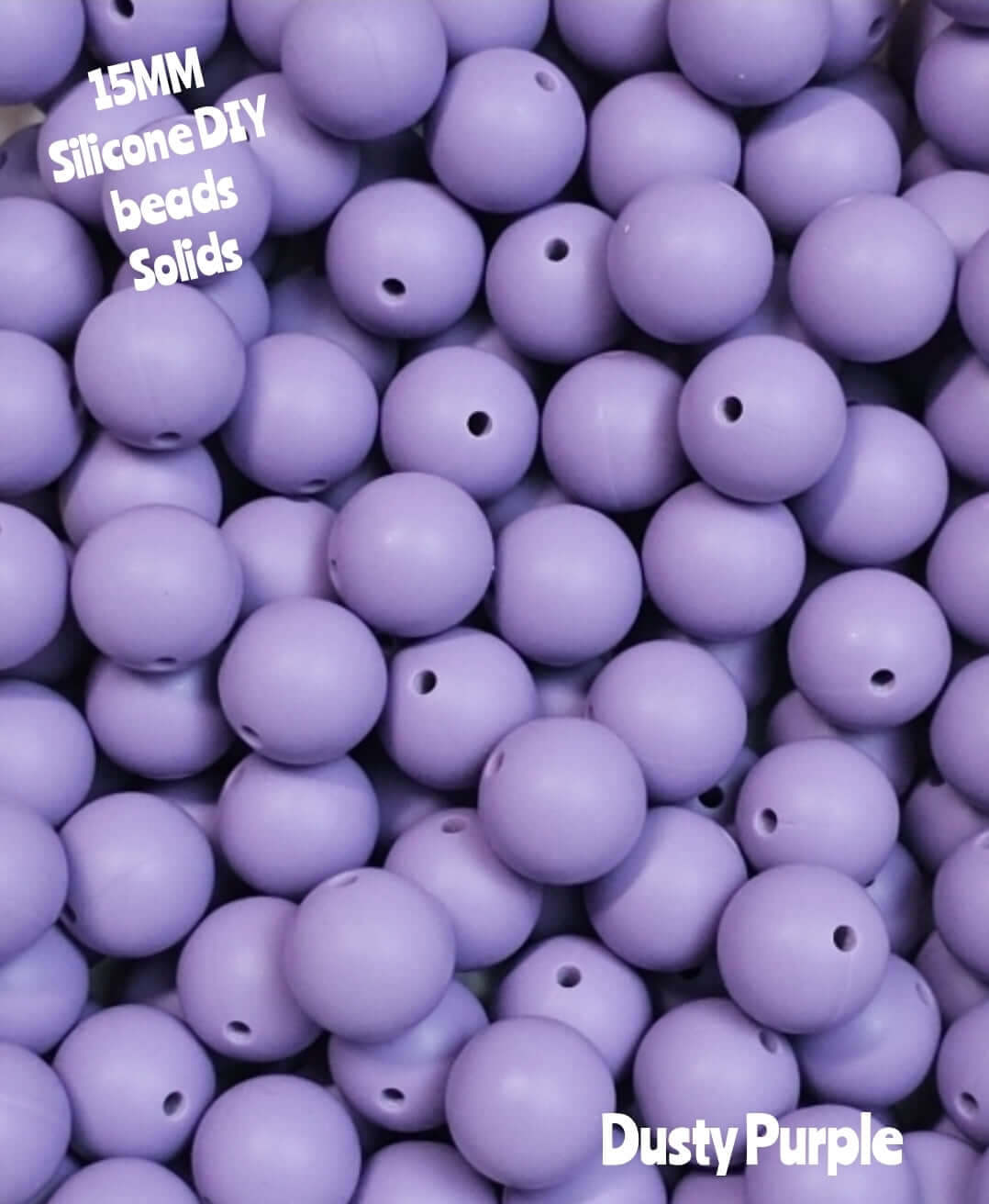 15mm DIY Silicone Beads Solids 1 Count Dusty Purple