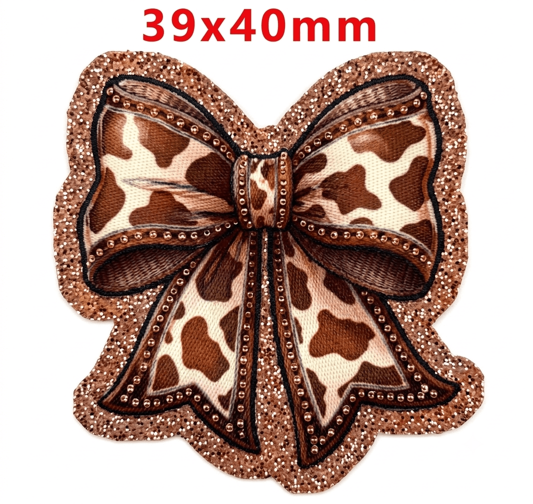 Glitter Acrylic Flatback- Acrylic Planer Resin Charm Cow Hide Bow
