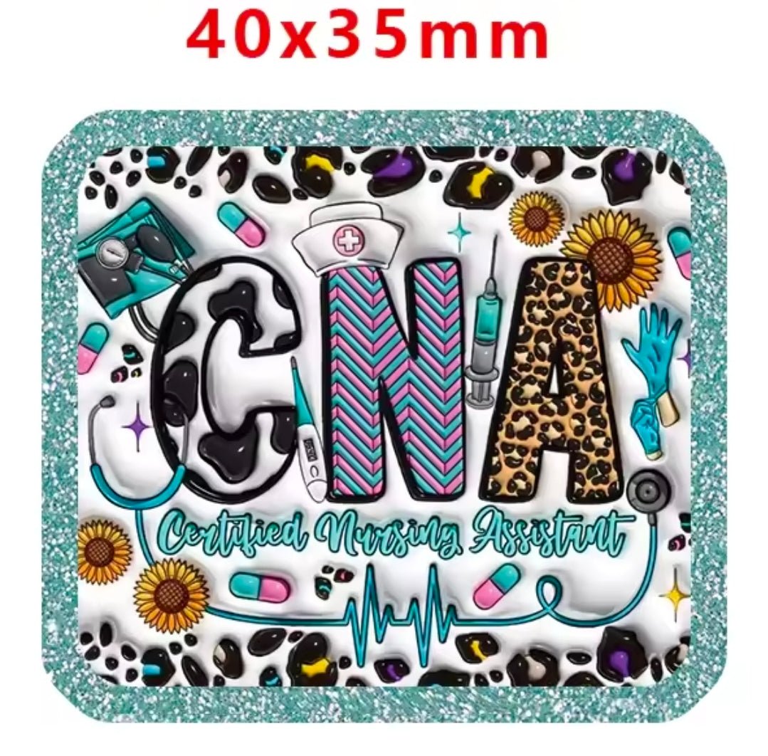 Glitter Acrylic Flatback- Acrylic Planer Resin Charm Medical