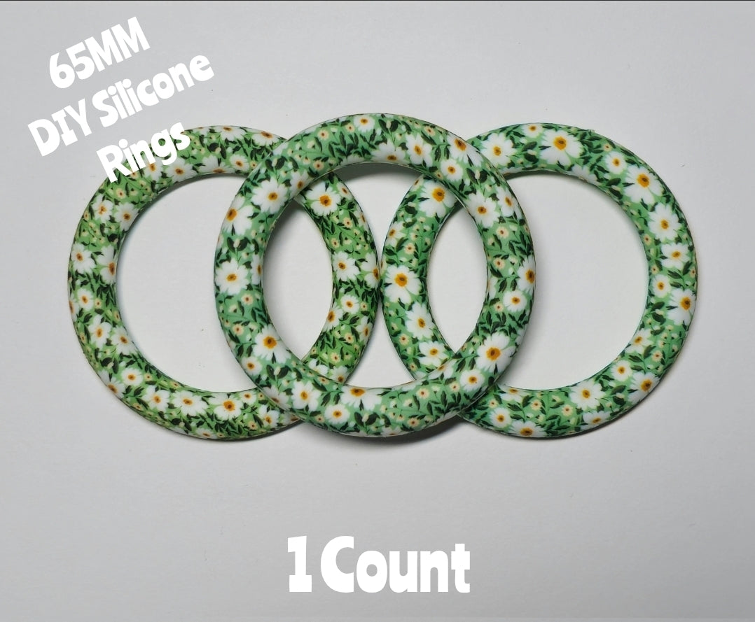 1 Count DIY 65MM Silicone Rings Craft Supplies Beadable Blanks Mint Daisy's