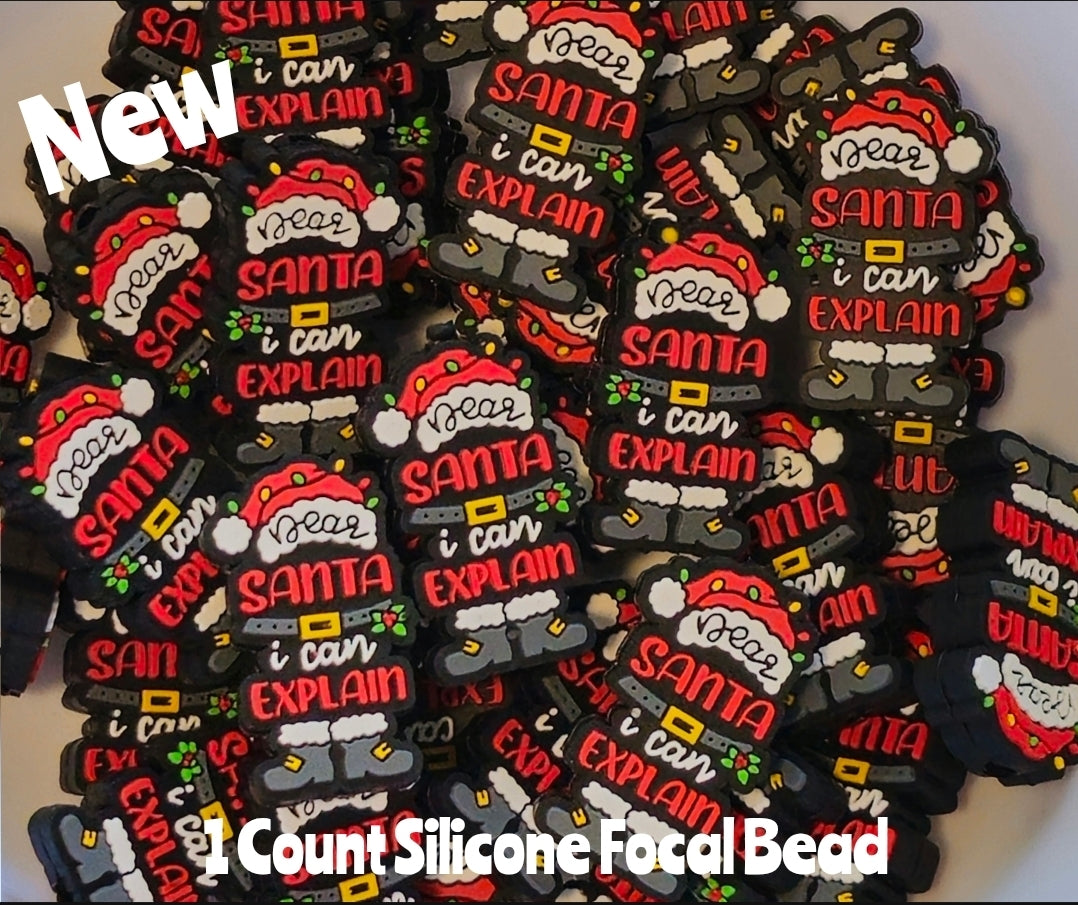 New Santa I can Explain Focal Beads 1 Count DIY Bead Supplies