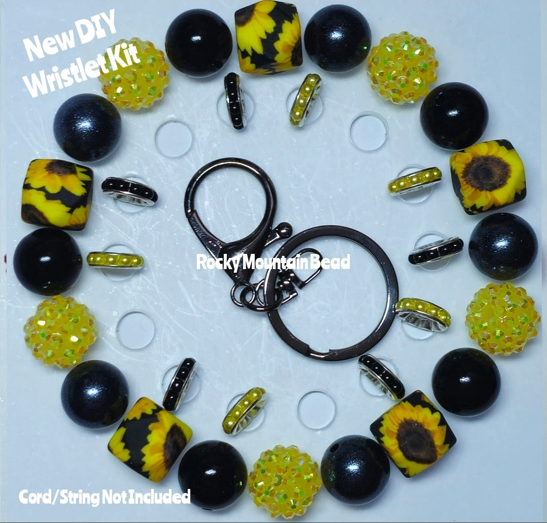 New 1 Count DIY Deluxe Beadable Wristlet Kit- Sunflowers Beadable Accessories