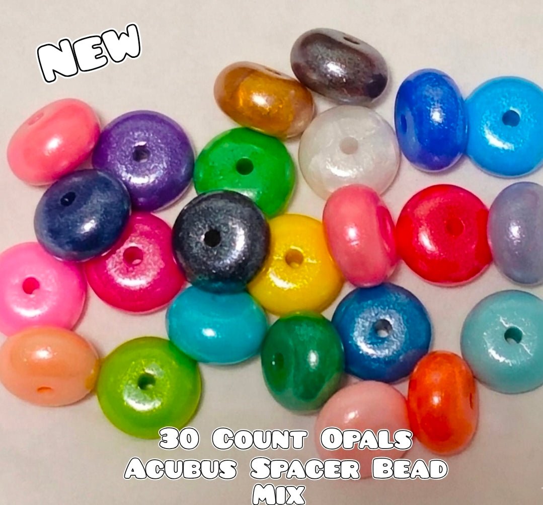 New Colors 30 Count Mix Colors 14mm Silicone OPAL Acubus Spacer Beads Mix Craft Supplies