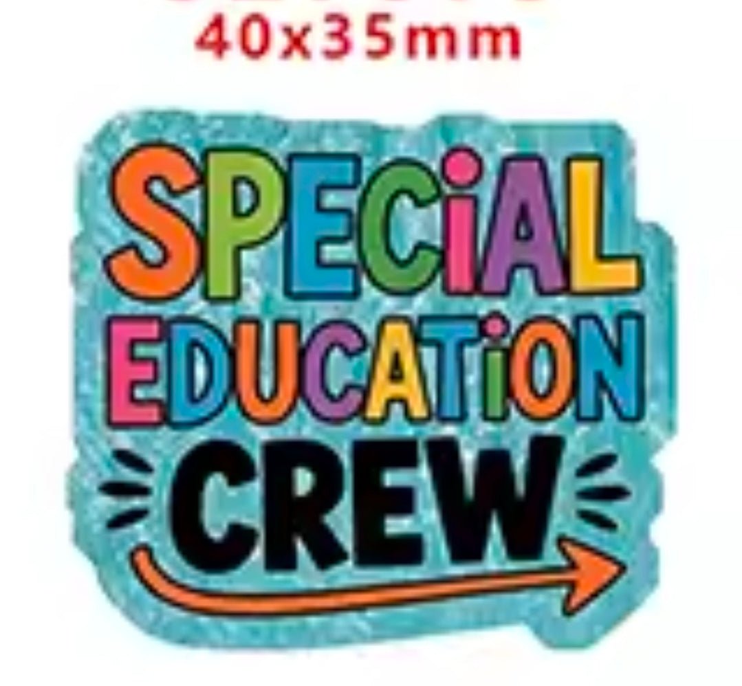 Glitter Acrylic Flatback- Acrylic Planer Resin Charm Special Education