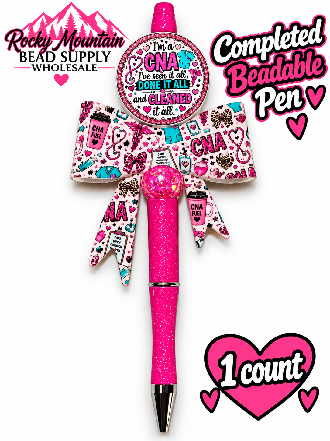 New 1 Count Completed Beadable Pen Exclusive Design Wholesale CNA