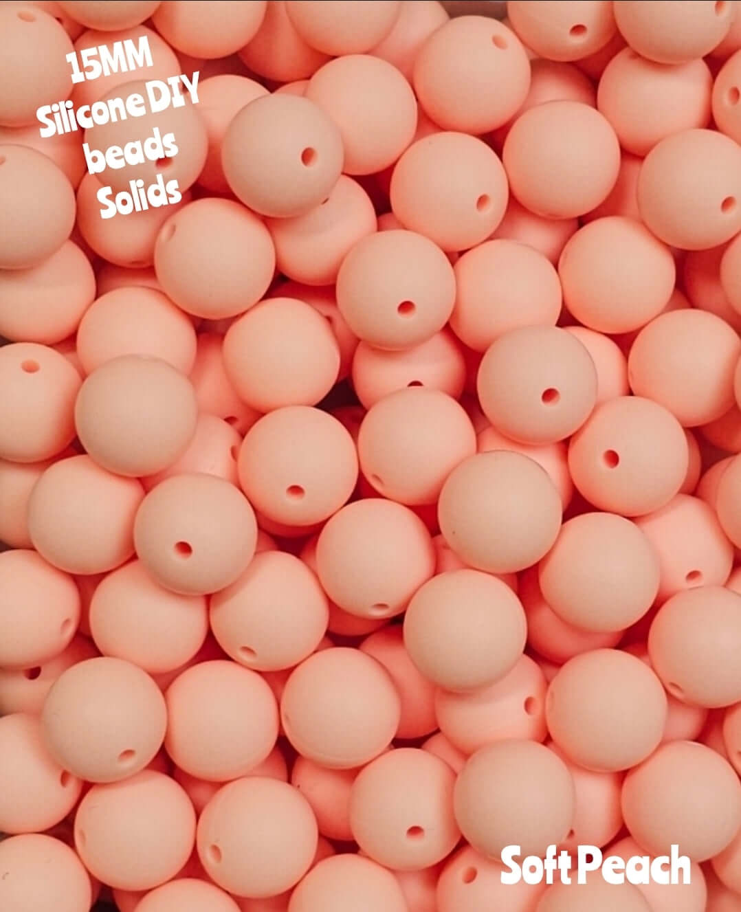 15mm DIY Silicone Solids 1 Count Soft Peach