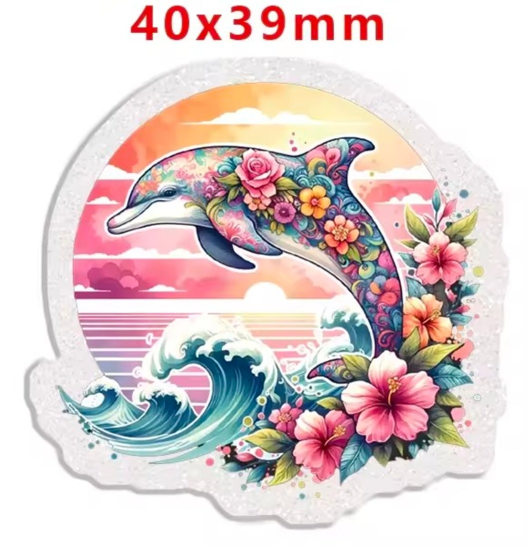 Glitter Acrylic Flatback- Acrylic Planer Resin Charm Animals