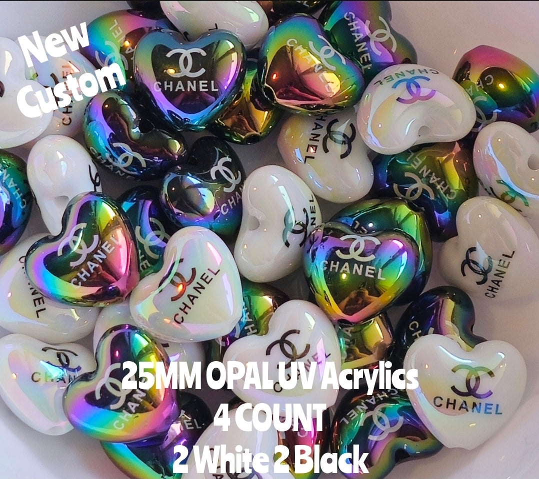 New Custom 16MM and 25MM Acrylic Opal UV beads LUXURY Designer beads