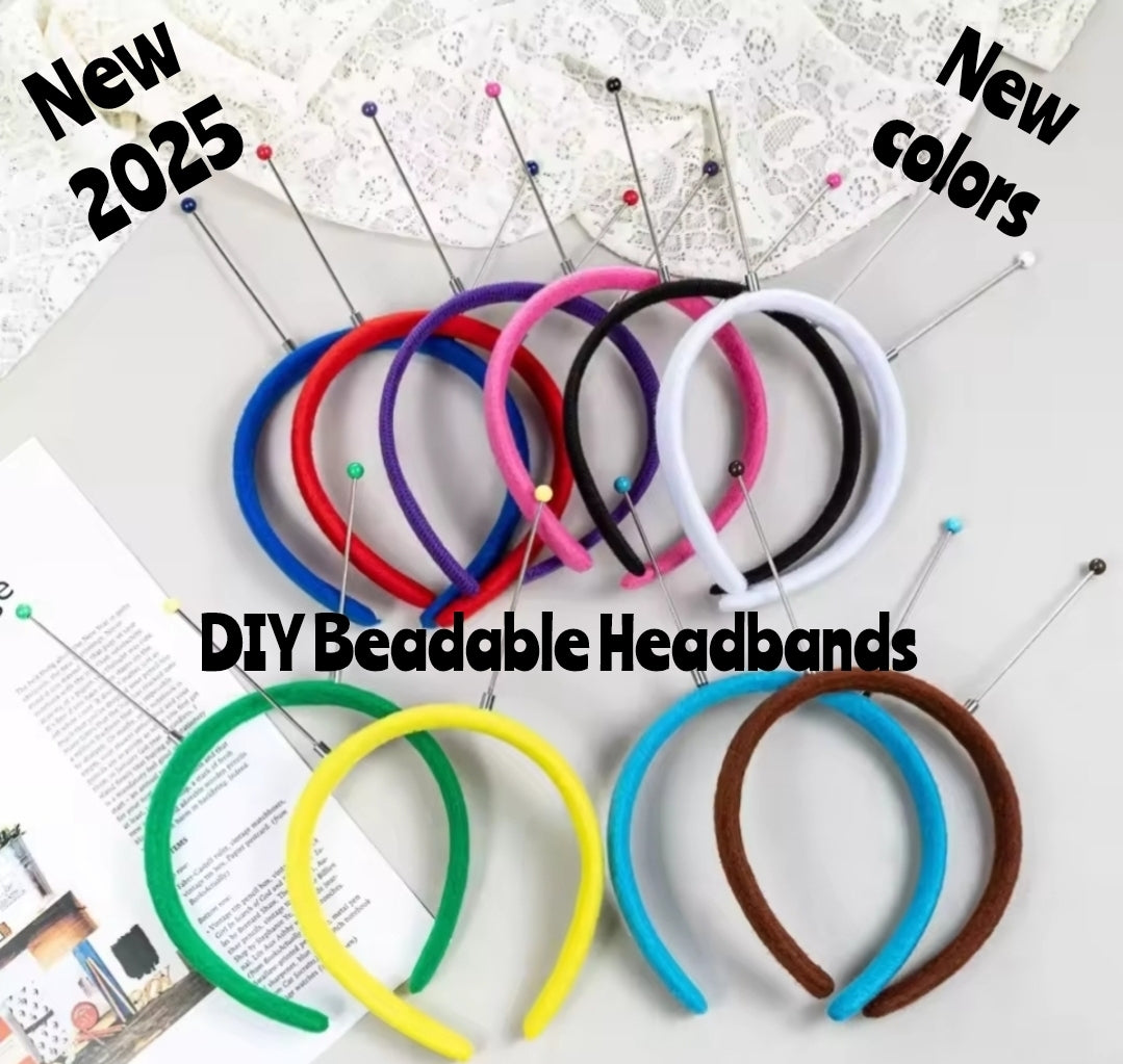 1 count beadable headbands Blanks NEW COLORS