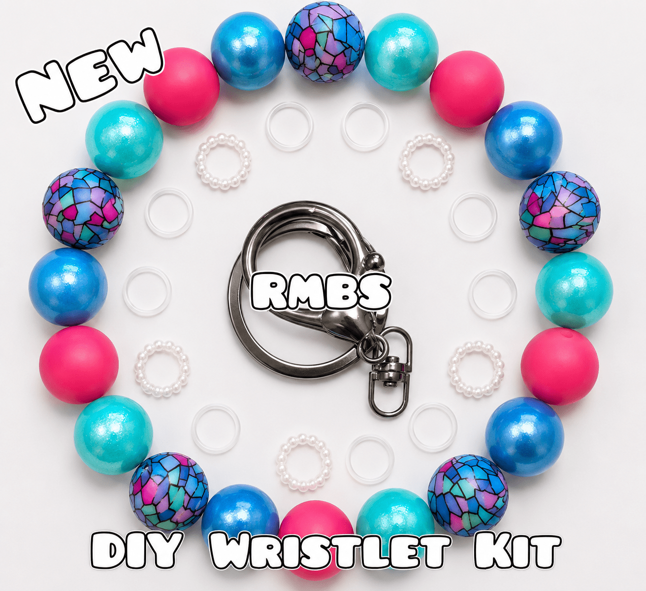 New 1 Count DIY Deluxe Beadable Wristlet Kit