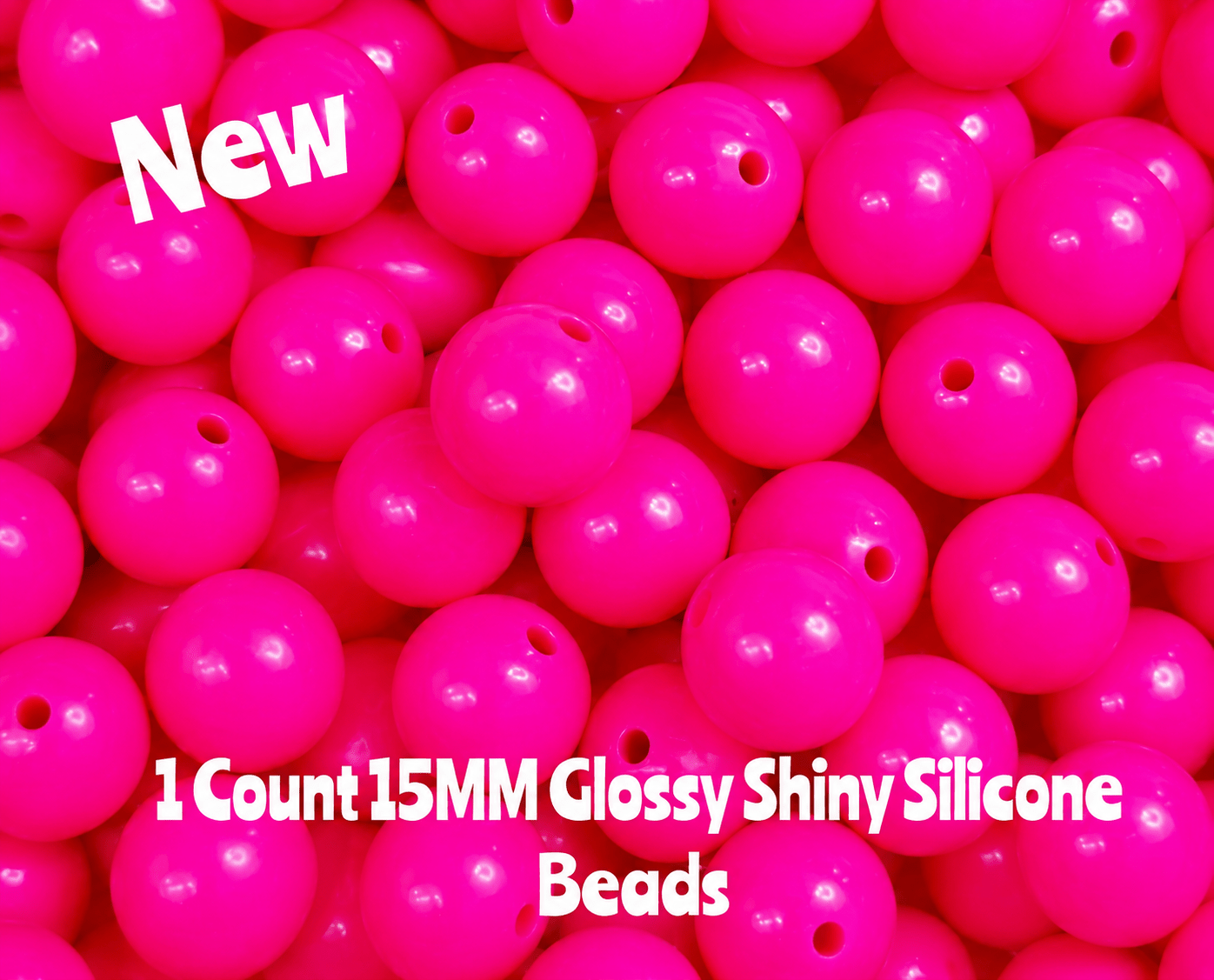 15mm DIY Silicone Beads Glossy Shiny Solids 1 Count Rose Petal Pink
