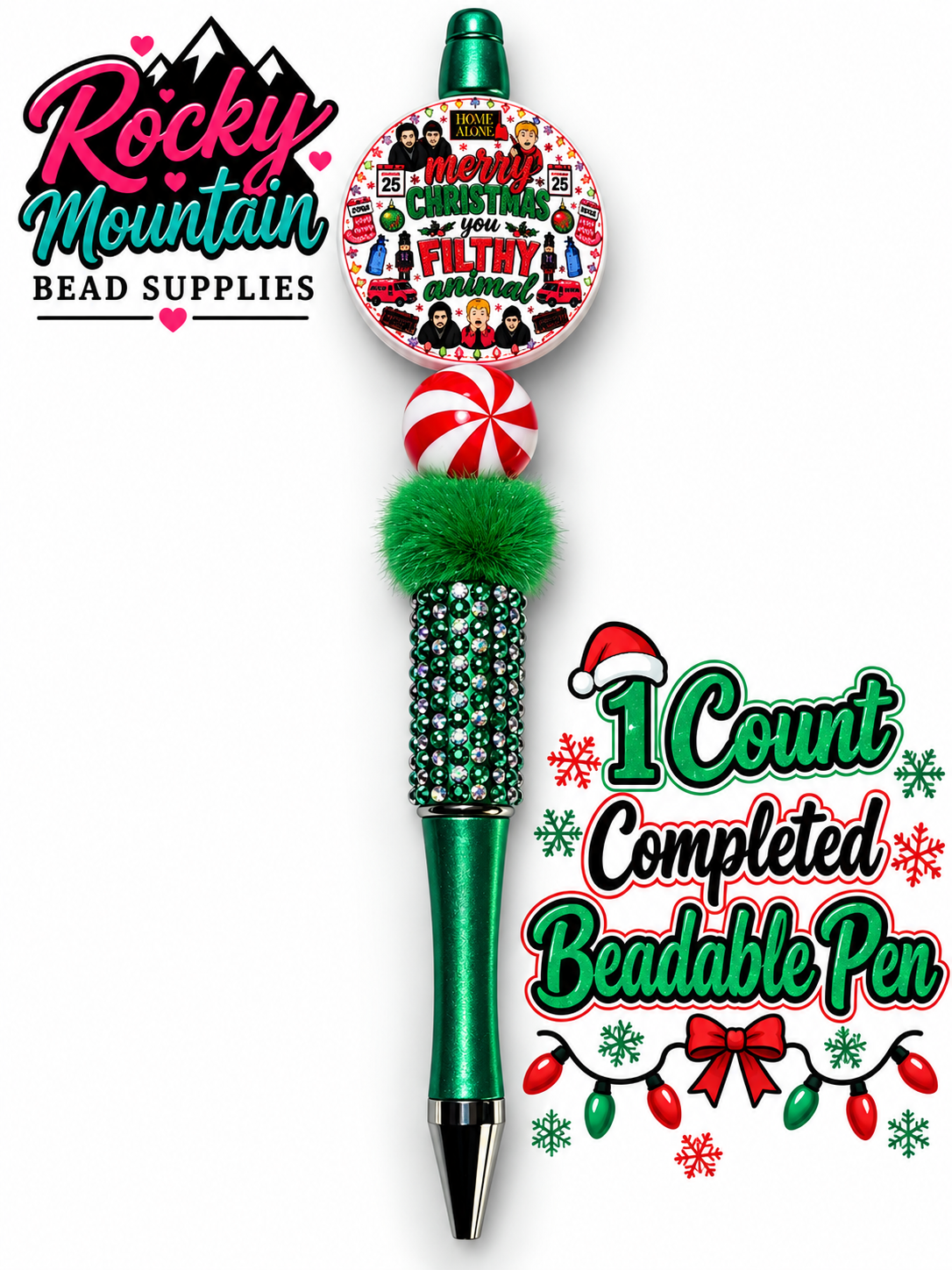 New 1 Count Completed Beadable Pen Exclusive Design Wholesale