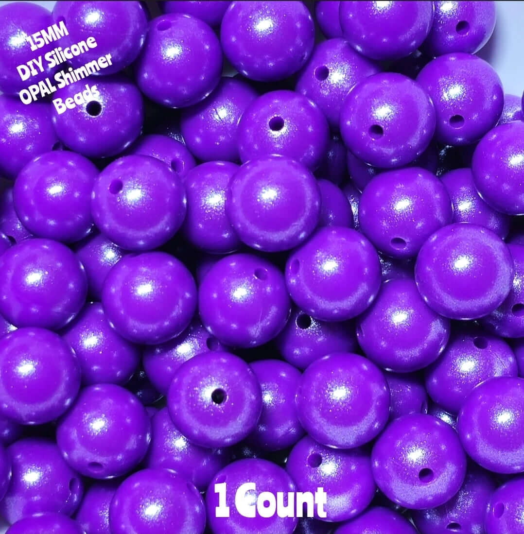 NEW 15mm 1 Count DIY Silicone Solid OPAL New Purple Plum CRAZY Count Craft Supplies & ACCESSORIES