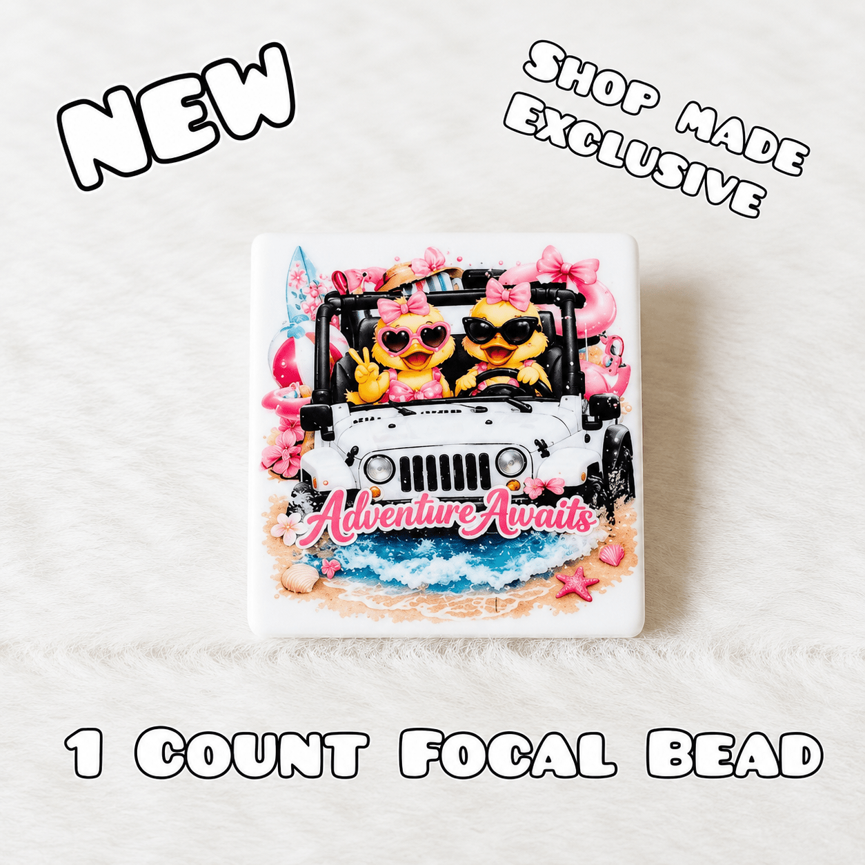 New 1 Count Focal Bead Jeep Adventures Awaits