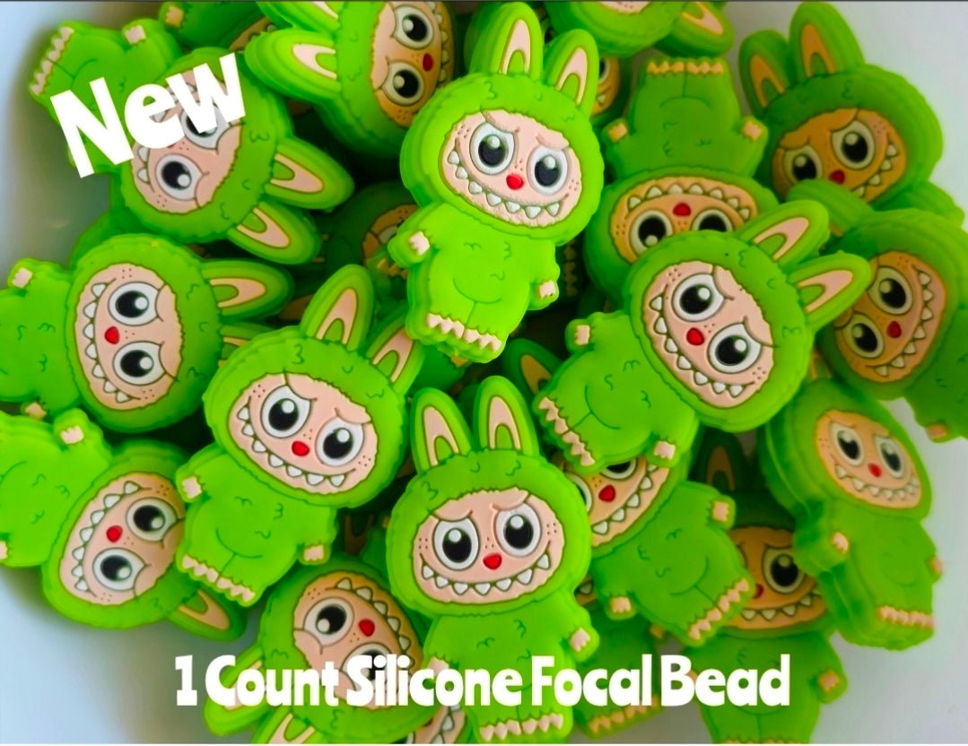 New 1 Count Focal Bead Labubu Silicone Beads