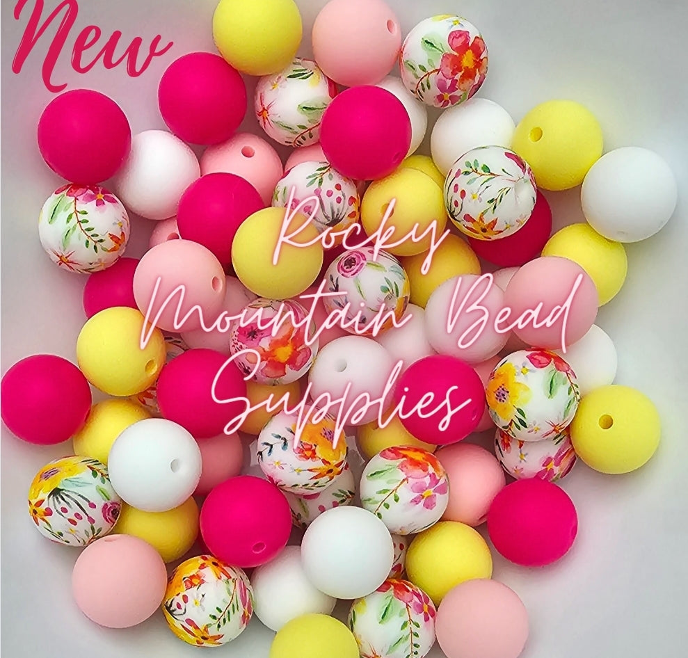 DIY BEADS MIX FLORAL Floral Mix 15mm silicone