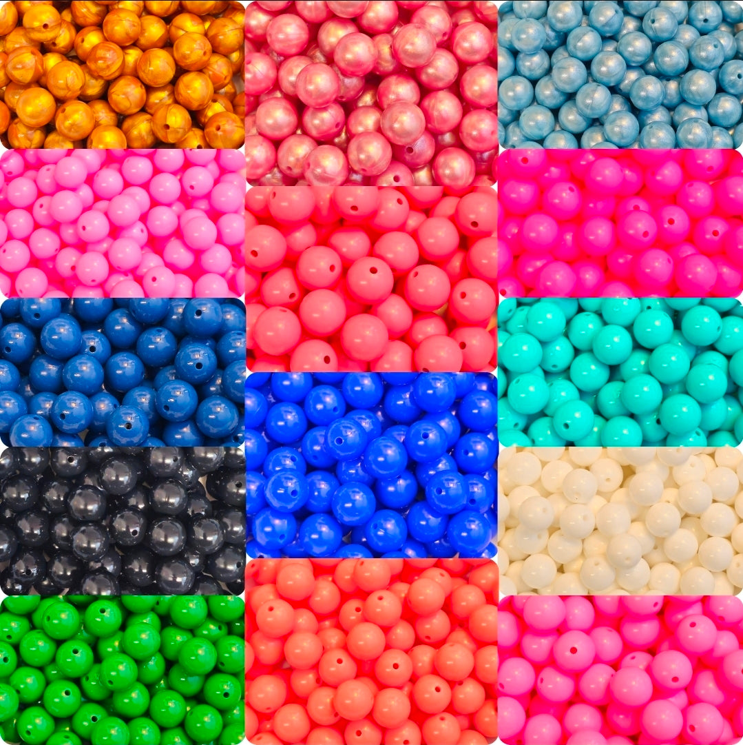 DIY 15mm Silicone Solid Beads- Glossy Shiny Beads- Mettalic Beads