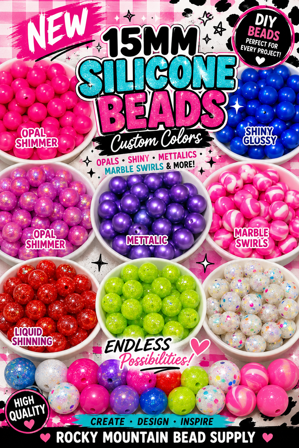 Popular Specialty Beads Opals, glossy, Mettalics Custom Specialty Beads