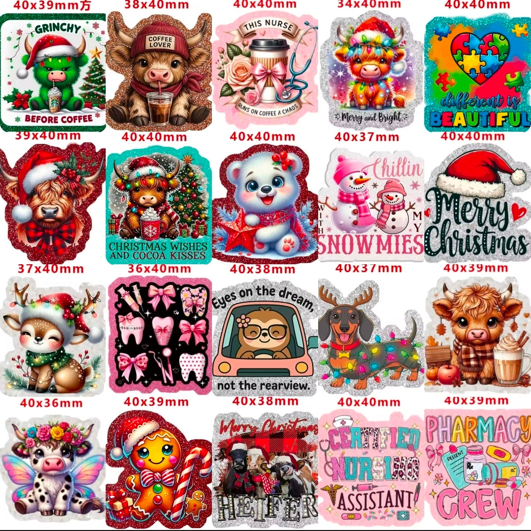 DIY Acrylic Flat Back Patch Charm Planer Glitter Resin Craft Supplies