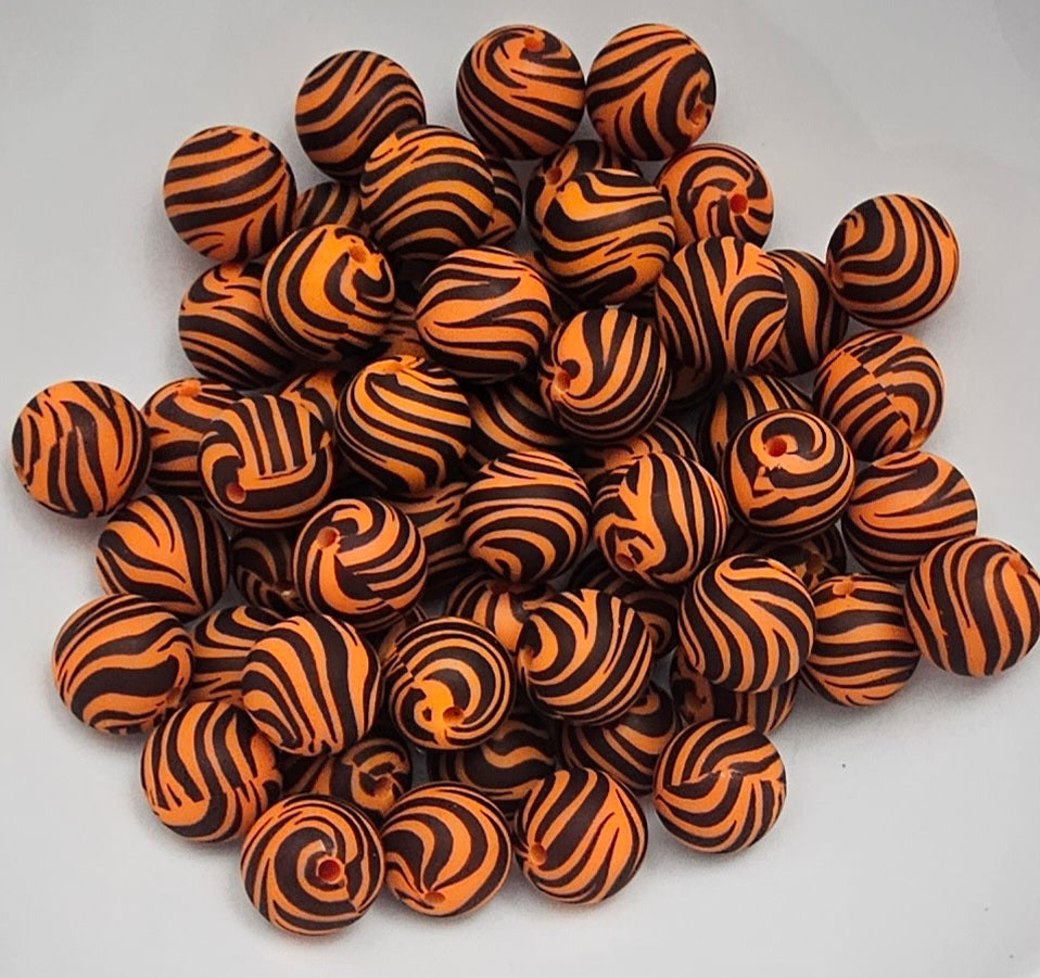 NEW tiger stripes 15mm silicone 1 count