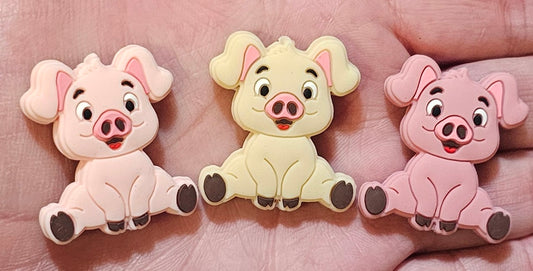 1 count pig silicone focal bead