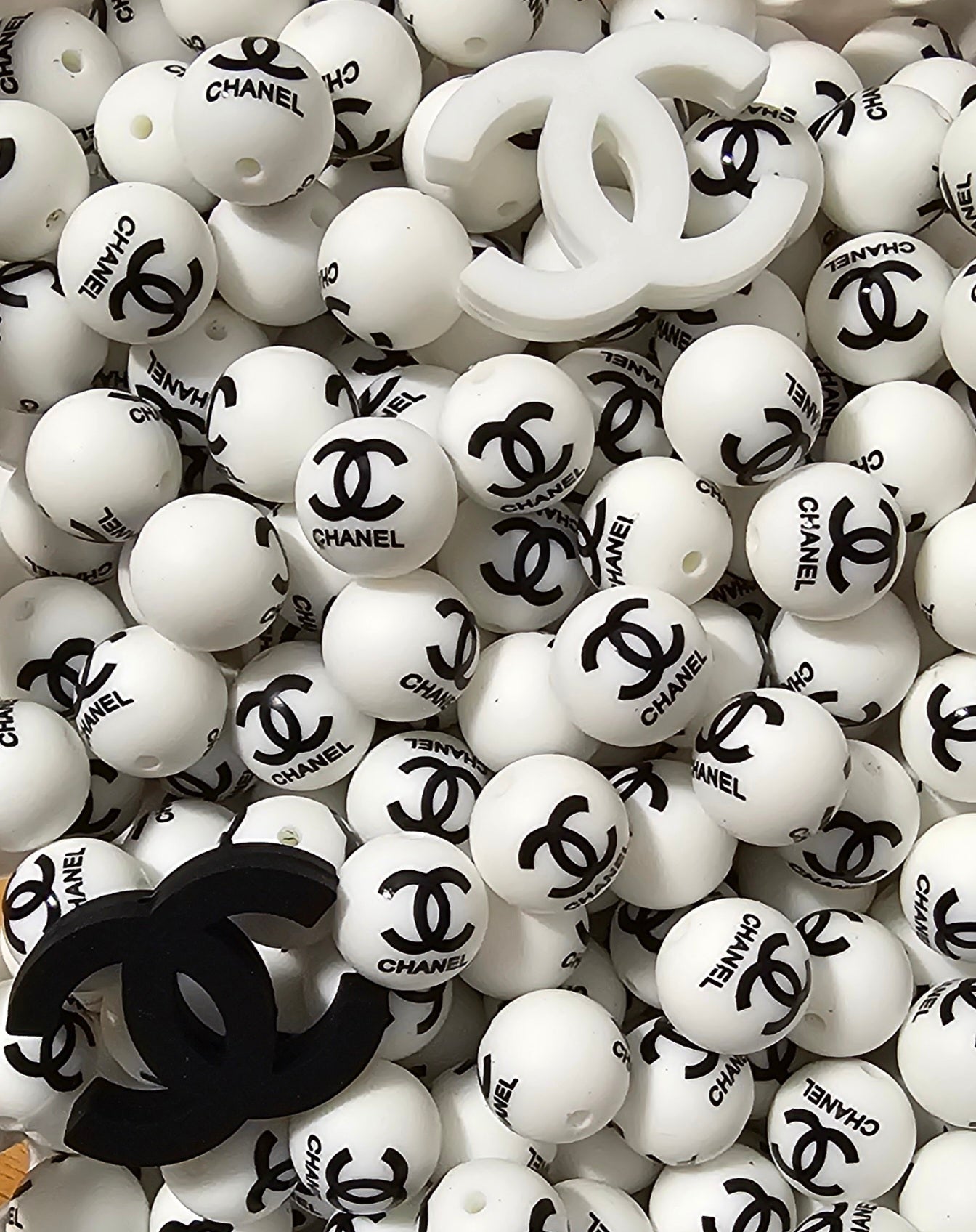 New 15mm printed designer silicone beads 1 count