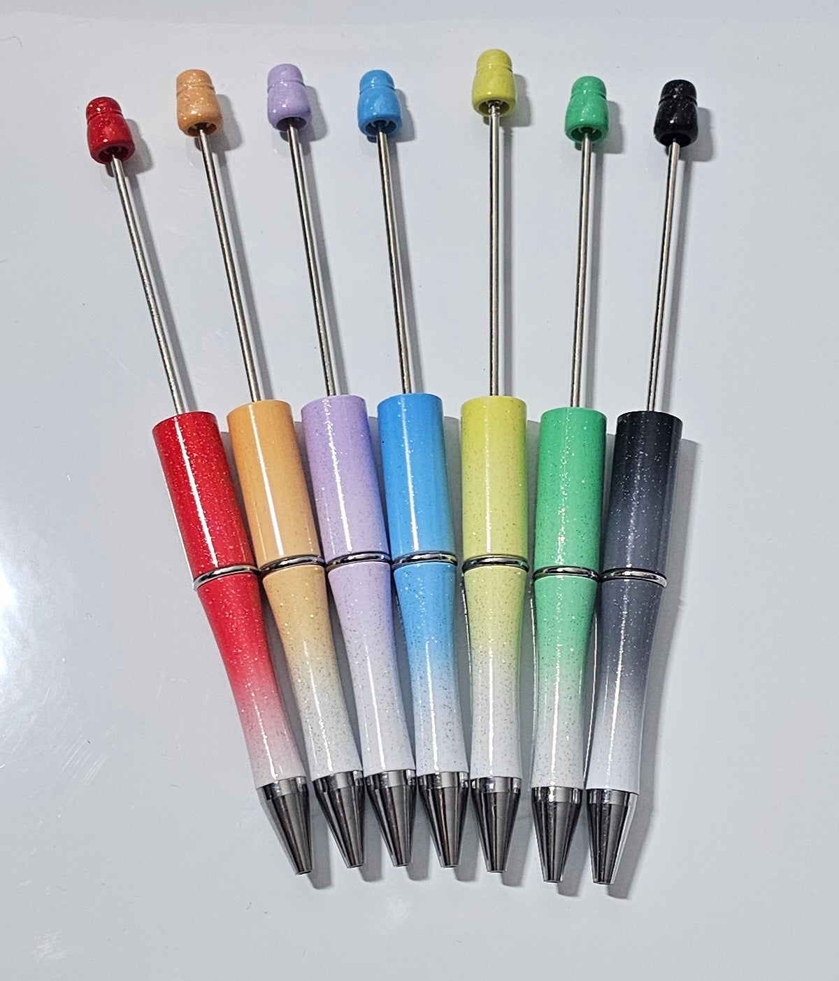 New 7 pack beadable pen pack- 2 tone glitter effects