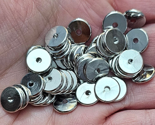 New 25 count style Stainless steel count 10mm spacers SILVER