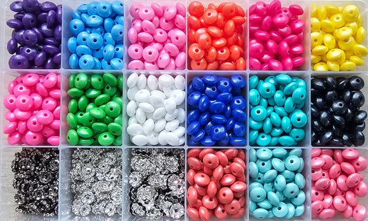 1 count- New custom color lentils opal shimmer spacer beads