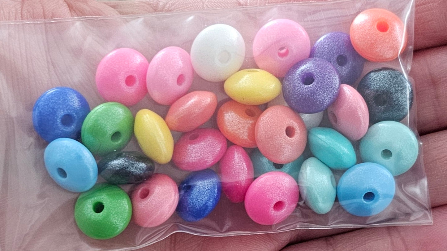 New opal lentils spacers beads mix