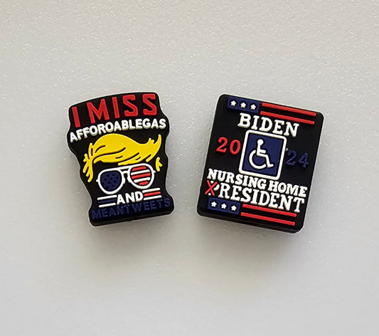 Trump & Biden silicone focal bead